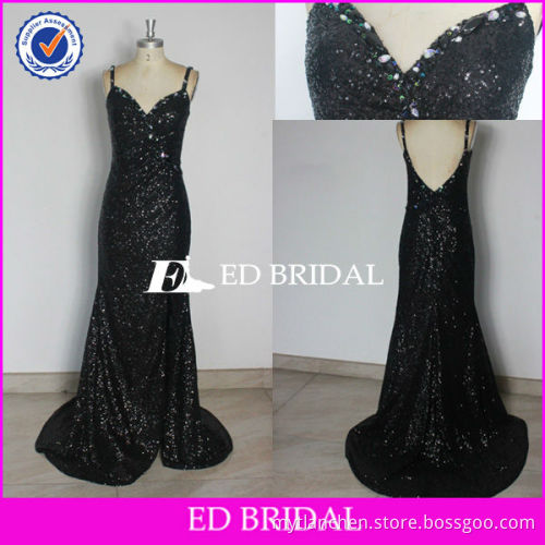 wsw012 2013 new style spaghetti beaded sequin side slit formal dresses